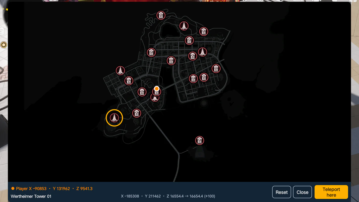 Map TP. Select a marker on the in-game map and teleport to that marked destination.